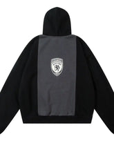 Men's Color Block Letter Graphic Zip-Up Hoodie Mens Tops