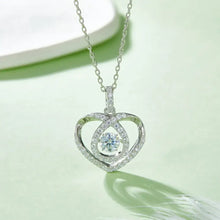 Moissanite 925 Sterling Silver Heart Shape Necklace Silver One Size Necklaces