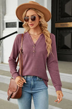 V-Neck Long Sleeve Blouse Pink Purple Woman Blouses