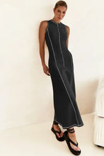 Contrast Stitching Maxi Tank Dress Woman Maxi Dress
