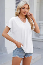 V-Neck Short Sleeve T-Shirt Woman T Shirts