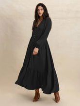 V-Neck Long Sleeve Dress Casual Dresses
