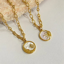Titanium Steel Sun & Moon Necklace Necklaces