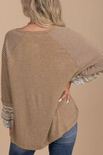 Striped Round Neck Long Sleeve Blouse Woman Blouses