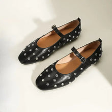 Round Toe Flats Slip-Ons Black Woman Loafers