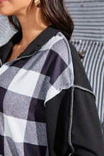 Plaid Exposed Seam Long Sleeve Blouse Woman Blouses