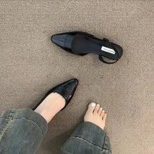 Point Toe Flats Slip-Ons Black Woman Loafers