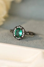 925 Sterling Silver Paraiba Blue Zircon 4-Prong Ring Rings