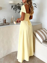 Devine Sweetheart Neck Short Sleeve Maxi Dress Woman Maxi Dress