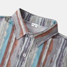 Men's Casual Vintage Striped Long Sleeve Button-Down Shirt Mens Tops