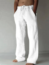 Men's Plus Size Drawstring Loose Fit Pants White Woman Sweatpants