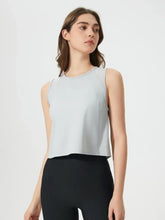 Millennia Round Neck Cropped Active Tank Light Gray Woman Activewear