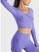 Millennia Ruched Cropped Long Sleeve Sports Top Woman Activewear