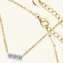 925 Sterling Silver Inlaid Moissanite Bar Necklace Necklaces