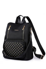 Zipper Pocket Beaded Backpack Handbags