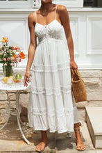 Lace Detail Smocked Midi Cami Dress Casual Dresses