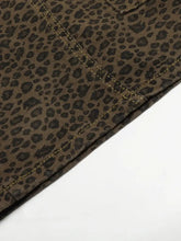 Men's Leopard Print Cargo Denim Shorts Denim Shorts