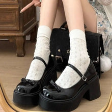 Round Toe Block Heels Loafers Woman Loafers