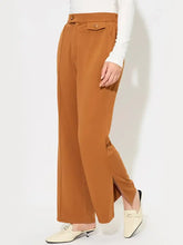 Slit Wide Leg Pants with Pockets Woman Pants