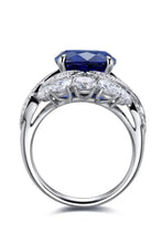 5 Carat Lab-Grown Sapphire Platinum-Plated Ring Rings