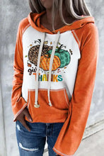 Graphic Drawstring Long Sleeve Hoodie Pumpkin Woman Sweatshirts
