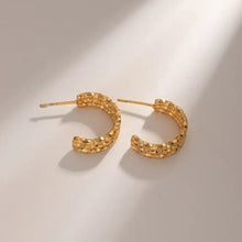 18K Gold-Plated Stainless Steel C-Hoop Earrings Earrings