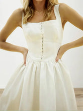 Square Neck Wide Strap Mini Dress Casual Dresses