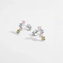 925 Sterling Silver Inlaid Zircon Earrings Silver One Size Earrings