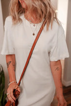 Drop Shoulder Crew Neck Shift T Shirt Dress Woman Casual Dress