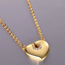 Moissanite 925 Sterling Silver Heart Necklace Gold One Size Fine Jewelry