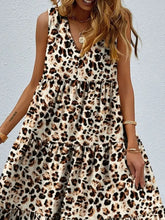 Printed V-Neck Tiered Maxi Tank Dress Maxi Dresses