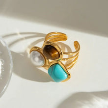 18K Gold-Plated Stainless Steel Open Ring Fashion Jewelry