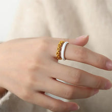 Enamel 18K Gold-Plated Open Ring Rings