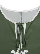 Side Slit Printed Tie Neck Dress Casual Dresses