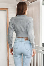 Round Neck Long Sleeve Cropped Sweater Sweater Pullovers