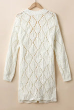 Openwork Open Front Long Sleeve Cardigan Cardigans