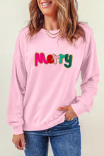 MERRY Round Neck Long Sleeve Sweatshirt Blush Pink Woman Sweatshirts