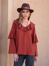 Statement Collar Long Sleeve Blouse Woman Blouses