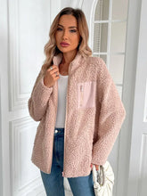 Ivy Lane Zip Up Long Sleeve Fuzzy Jacket Woman Outerwear