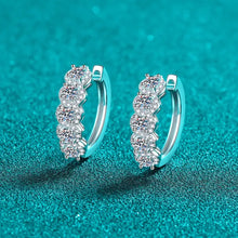 1 Carat Moissanite Zircon 925 Sterling Silver Huggie Earrings Silver One Size Earrings