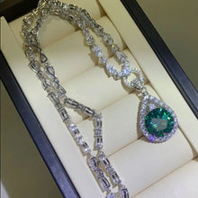 10 Carat Moissanite 925 Sterling Silver Teardrop Shape Necklace Necklaces