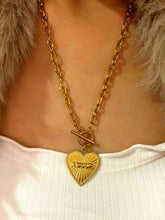 18K Gold-Plated Stainless Steel Heart Locket Necklace Fashion Jewelry