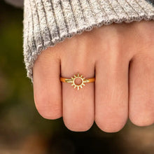 Sun Shape 18K Gold-Plated Ring Rings