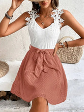 Lace Detail Tie Waist Mini Cami Dress Woman Dress