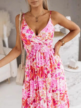 Printed Spaghetti Strap Maxi Dress Pink Woman Maxi Dress