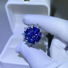 10 Carat Moissanite 925 Sterling Silver Ring Dark Blue Rings