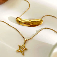 2-Piece 18K Gold-Plated Stainless Steel Necklace Fashion Jewelry