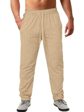 Men's Plus Size Striped Drawstring Pants Khaki Woman Sweatpants