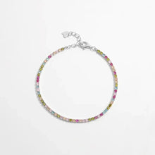 Inlaid Zircon 925 Sterling Silver Bracelet Silver One Size Necklaces