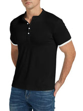 Men's Classic Contrast Trim Henley Top Mens Tops